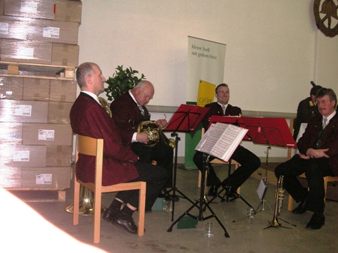 Bläserquartett des Musikvereins Gföhl: Obmann Martin Aschauer, Max Pokorny, Mario Simlinger, Roman Widhalm (v.l.)